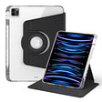 For iPad Air 13 2024 / Pro 12.9 2022 360 Rotation Detachable Clear Acrylic Leather Tablet Case(Black) - iPad Pro 12.9 (2022/2021) Cases by PMC TechLife | Online Shopping South Africa | PMC TechLife | Buy Now Pay Later Mobicred