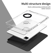 For iPad Air 13 2024 / Pro 12.9 2022 360 Rotation Detachable Clear Acrylic Leather Tablet Case(Black)