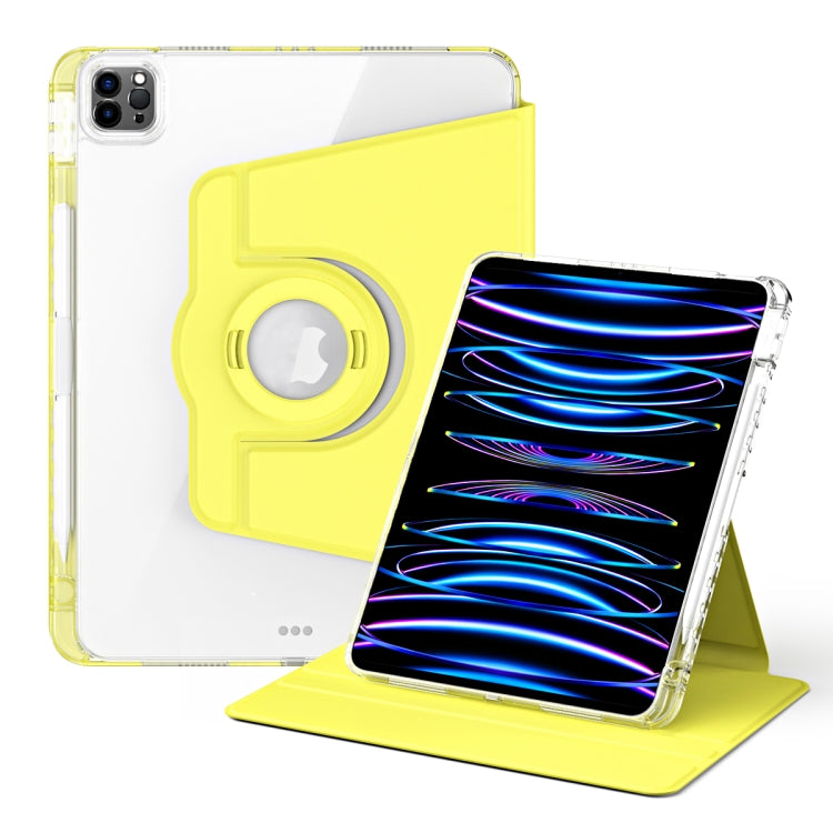 For iPad Air 13 2025 / 2024 360 Rotation Detachable Clear Acrylic Leather Tablet Case(Yellow)