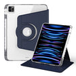 For iPad Air 13 2024 / Pro 12.9 2022 360 Rotation Detachable Clear Acrylic Leather Tablet Case(Dark Blue) - iPad Pro 12.9 (2022/2021) Cases by PMC TechLife | Online Shopping South Africa | PMC TechLife | Buy Now Pay Later Mobicred