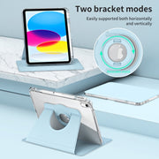 For iPad Air 11 2024 360 Rotation Detachable Clear Acrylic Leather Tablet Case(Ice Blue)