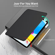 For iPad Air 11 2024 360 Rotation Detachable Clear Acrylic Leather Tablet Case(Black)