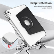 For iPad Air 11 2024 360 Rotation Detachable Clear Acrylic Leather Tablet Case(Black)