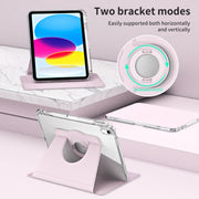 For iPad Air 11 2024 360 Rotation Detachable Clear Acrylic Leather Tablet Case(Pink)