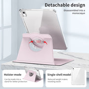 For iPad Air 11 2024 360 Rotation Detachable Clear Acrylic Leather Tablet Case(Pink)