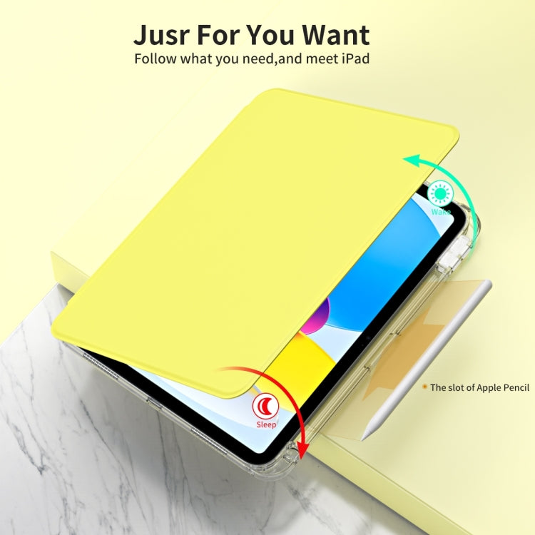 For iPad Air 11 2025 / 2024 360 Rotation Detachable Clear Acrylic Leather Tablet Case(Yellow)