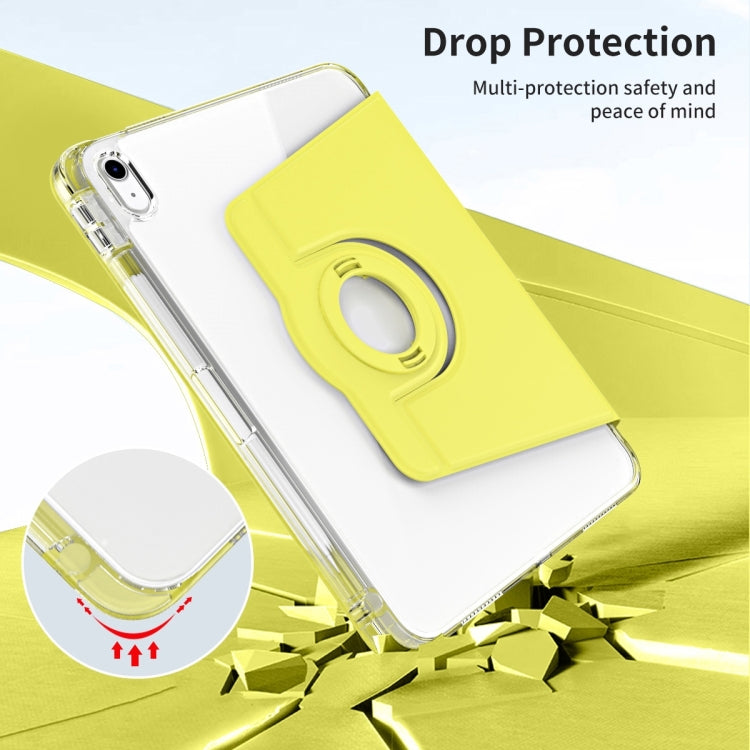 For iPad Air 11 2025 / 2024 360 Rotation Detachable Clear Acrylic Leather Tablet Case(Yellow)