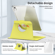 For iPad Air 11 2025 / 2024 360 Rotation Detachable Clear Acrylic Leather Tablet Case(Yellow)