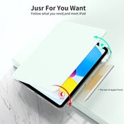 For iPad Air 11 2025 / 2024 360 Rotation Detachable Clear Acrylic Leather Tablet Case(Light Green)