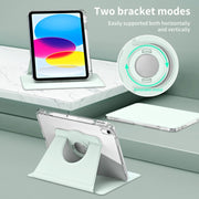 For iPad Air 11 2025 / 2024 360 Rotation Detachable Clear Acrylic Leather Tablet Case(Light Green)