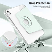 For iPad Air 11 2025 / 2024 360 Rotation Detachable Clear Acrylic Leather Tablet Case(Light Green)