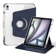 For iPad Air 11 2024 360 Rotation Detachable Clear Acrylic Leather Tablet Case(Dark Blue) - iPad Air 11 2024 Cases by PMC TechLife | Online Shopping South Africa | PMC TechLife | Buy Now Pay Later Mobicred