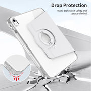 For iPad Air 11 2025 / 2024 360 Rotation Detachable Clear Acrylic Leather Tablet Case(Grey)