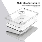 For iPad Air 11 2025 / 2024 360 Rotation Detachable Clear Acrylic Leather Tablet Case(Grey)