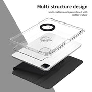For iPad Pro 11 2024 360 Rotation Detachable Clear Acrylic Leather Tablet Case(Black)