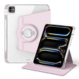 For iPad Pro 11 2024 360 Rotation Detachable Clear Acrylic Leather Tablet Case(Pink) - iPad Pro 11 2024 Cases by PMC TechLife | Online Shopping South Africa | PMC TechLife | Buy Now Pay Later Mobicred