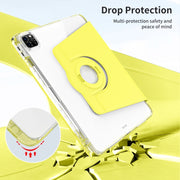 For iPad Pro 11 2024 360 Rotation Detachable Clear Acrylic Leather Tablet Case(Yellow)