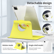 For iPad Pro 11 2024 360 Rotation Detachable Clear Acrylic Leather Tablet Case(Yellow)