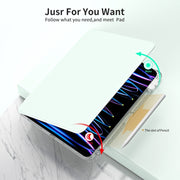 For iPad Pro 11 2024 360 Rotation Detachable Clear Acrylic Leather Tablet Case(Light Green)