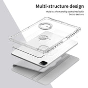 For iPad Pro 11 2024 360 Rotation Detachable Clear Acrylic Leather Tablet Case(Grey)