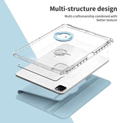For iPad Pro 13 2024 360 Rotation Detachable Clear Acrylic Leather Tablet Case(Ice Blue)