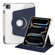 For iPad Pro 13 2024 360 Rotation Detachable Clear Acrylic Leather Tablet Case(Dark Blue) - iPad Pro 13 2024 Cases by PMC TechLife | Online Shopping South Africa | PMC TechLife | Buy Now Pay Later Mobicred