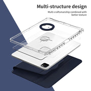 For iPad Pro 13 2024 360 Rotation Detachable Clear Acrylic Leather Tablet Case(Dark Blue)
