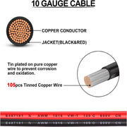Dual Positive / Negative ATC Style Fuse Holder 10AWG Wire with Ring Terminals & 4 Connectors