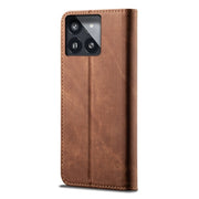 For Xiaomi Redmi K70/K70 Pro Denim Texture Casual Style Horizontal Flip Leather Case(Brown)