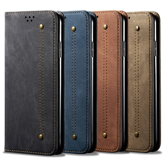 For Xiaomi Redmi K70/K70 Pro Denim Texture Casual Style Horizontal Flip Leather Case(Khaki)