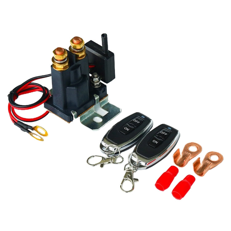12V 500A Car Battery Remote Control Relay Rotary Switch Cut, Style:with 2 x Remote Control