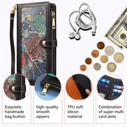 For Motorola Moto G54 ESEBLE Star Series Lanyard Zipper Wallet RFID Leather Case(Black)
