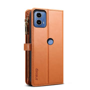 For Motorola Moto G04 / G24 ESEBLE Star Series Lanyard Zipper Wallet RFID Leather Case(Brown)