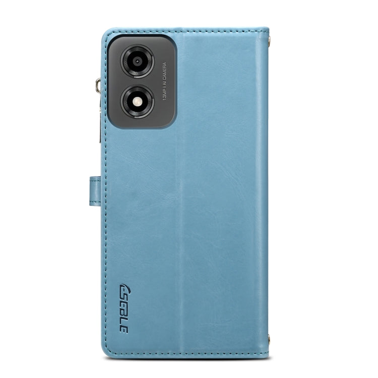For Motorola Moto E14 ESEBLE Star Series Lanyard Zipper Wallet RFID Leather Case(Blue)