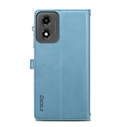 For Motorola Moto E14 ESEBLE Star Series Lanyard Zipper Wallet RFID Leather Case(Blue)