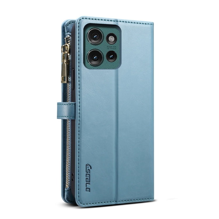 For Motorola Edge 50 5G Global ESEBLE Star Series Lanyard Zipper Wallet RFID Leather Case(Blue)