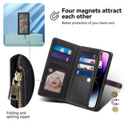 For Motorola Moto G15 ESEBLE Star Series Lanyard Zipper Wallet RFID Leather Case(Black)