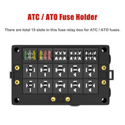 12V Car Multi-Way Relay Fuse Box 15 Way Fuse Holder