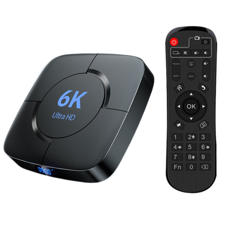 6K Ultra HD Android 12.0 Smart TV Box with Remote Control, 4GB+32GB, Allwinner H616 1.5GHZ Quad-Core(EU Plug)