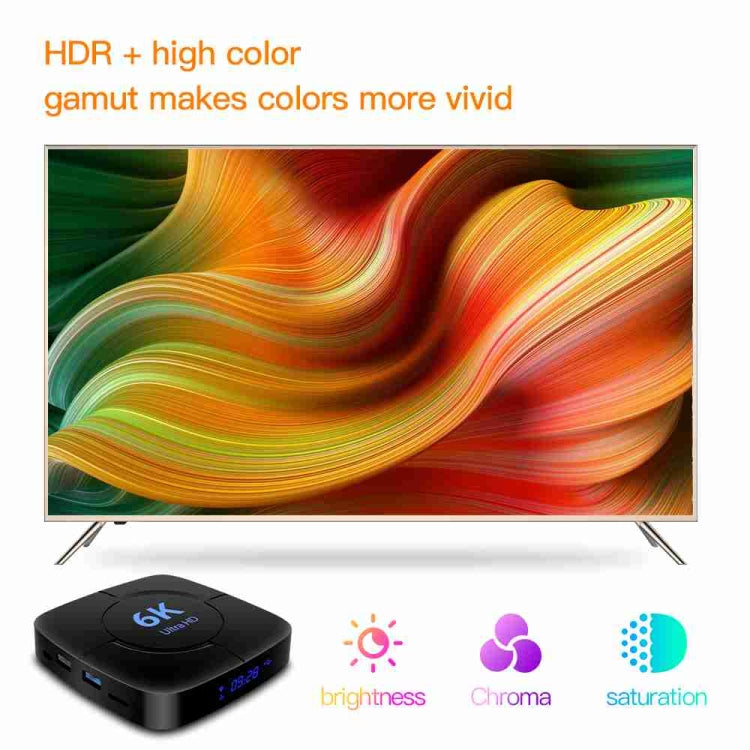6K Ultra HD Android 12.0 Smart TV Box with Remote Control, 4GB+32GB, Allwinner H616 1.5GHZ Quad-Core(EU Plug)