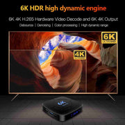 6K Ultra HD Android 12.0 Smart TV Box with Remote Control, 4GB+32GB, Allwinner H616 1.5GHZ Quad-Core(US Plug)