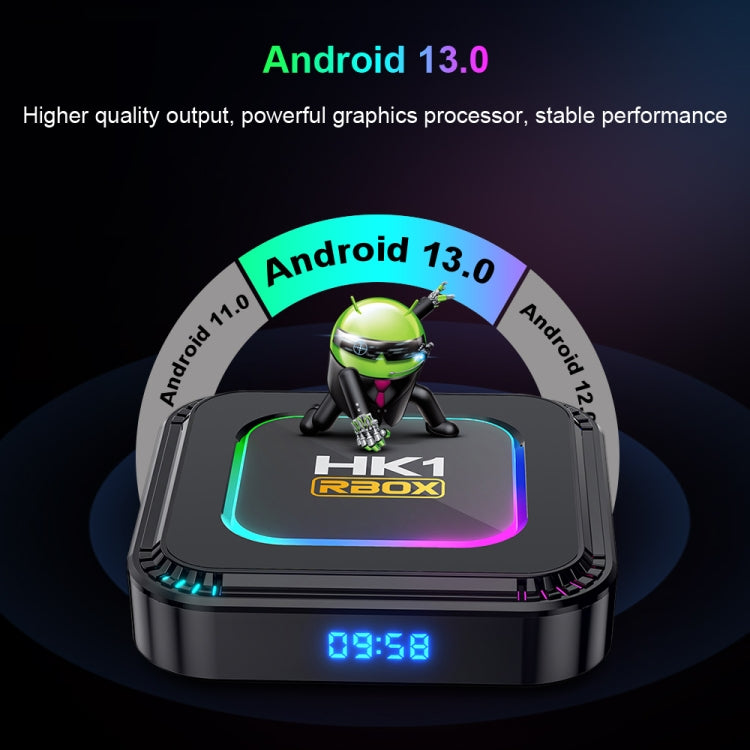HK1 RBOX K8 8K Android 13.0 Smart TV Box with Remote Control, 4GB+32GB, RK3528 Quad-Core(EU Plug)