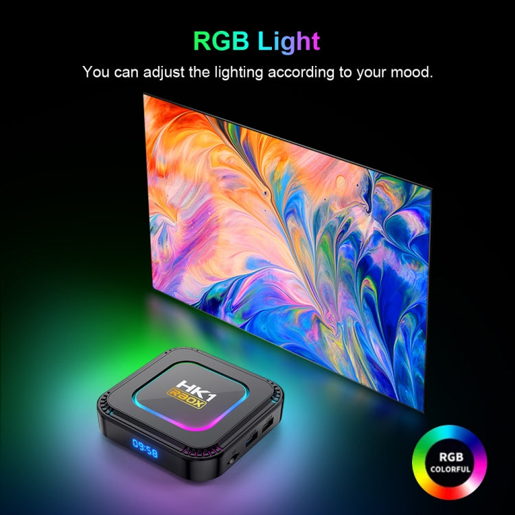 HK1 RBOX K8 8K Android 13.0 Smart TV Box with Remote Control, 4GB+128GB, RK3528 Quad-Core(US Plug)