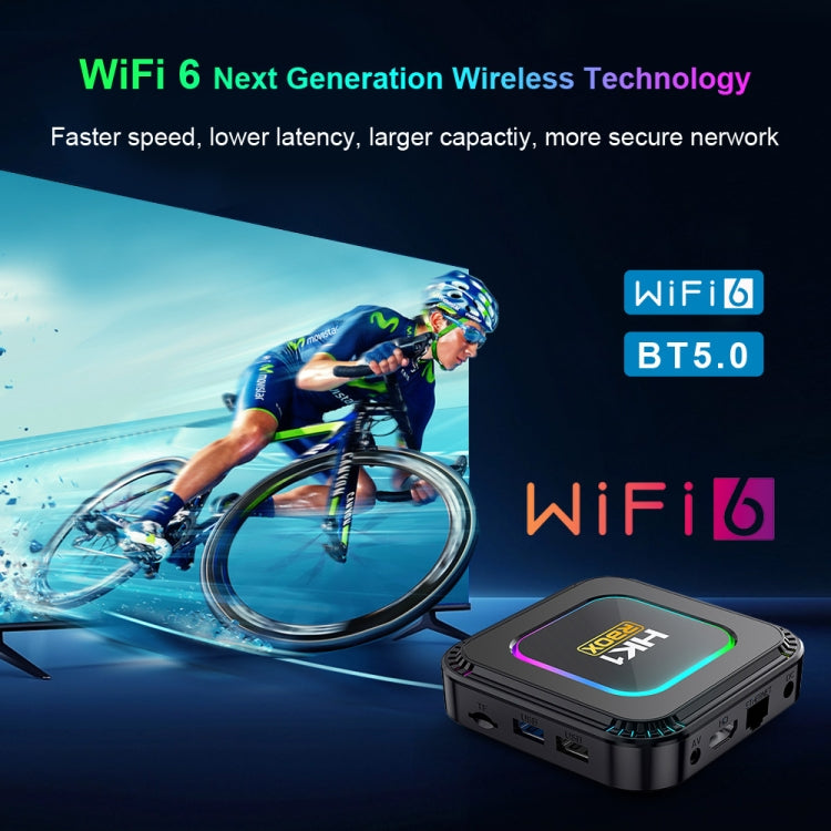 HK1 RBOX K8 8K Android 13.0 Smart TV Box with Remote Control, 4GB+32GB, RK3528 Quad-Core(EU Plug)