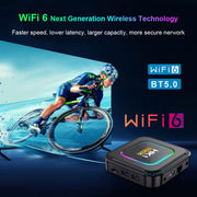 HK1 RBOX K8 8K Android 13.0 Smart TV Box with Remote Control, 4GB+64GB, RK3528 Quad-Core(UK Plug)