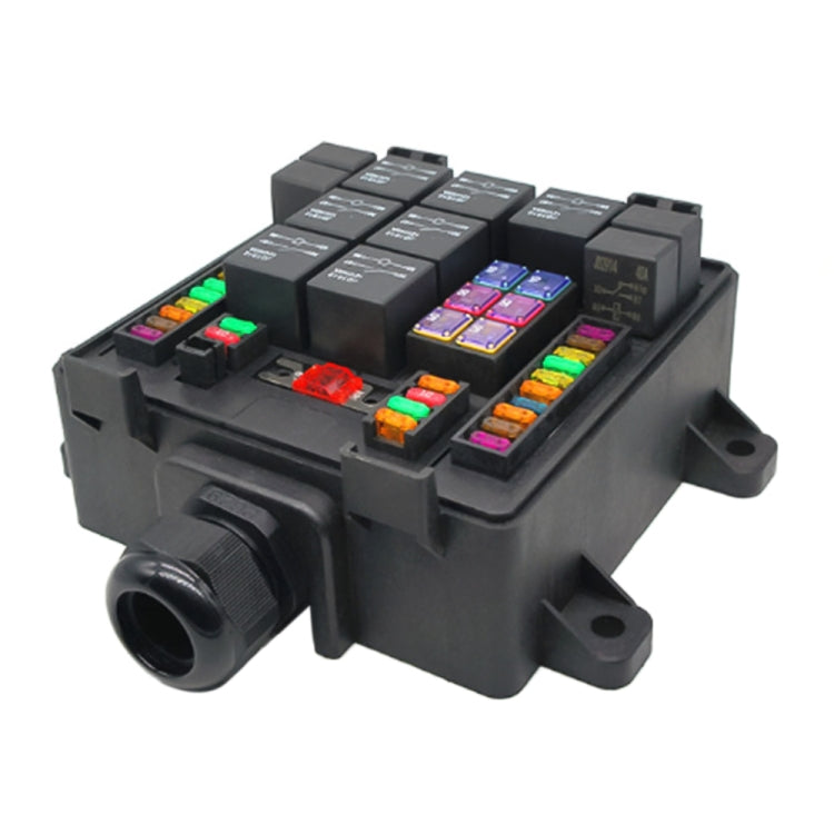 12V 4 Pin Car RV Water-resistant Fuse Relay Box Car Modified Multi-Light Control Fuse Box