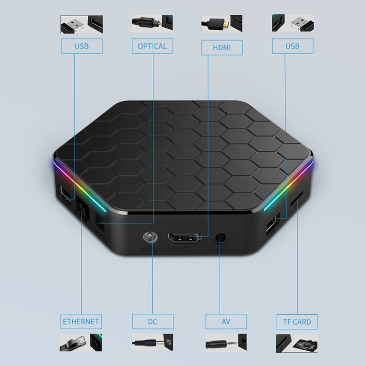 T95Z Plus 8K WiFi6 Android 12.0 Smart TV Box with Remote Control, 4GB+32GB, Allwinner H618 Quad-Core(EU Plug)
