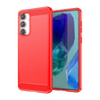 For Samsung Galaxy M55 Brushed Texture Carbon Fiber TPU Phone Case(Red) - Galaxy Phone Cases by PMC TechLife | Online Shopping South Africa | PMC TechLife
