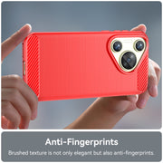 For Huawei Pura 70 Brushed Texture Carbon Fiber TPU Phone Case(Red)
