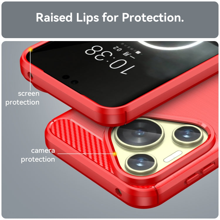 For Huawei Pura 70 Brushed Texture Carbon Fiber TPU Phone Case(Red)